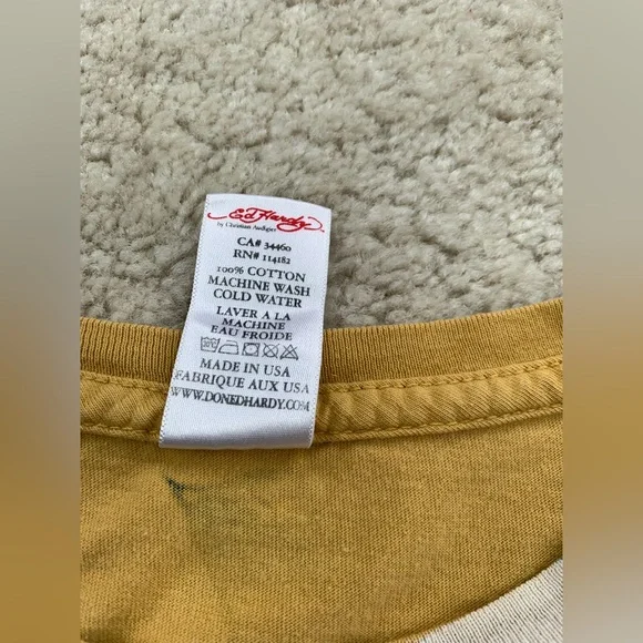 Vintage Y2K Ed Hardy Christian Audigier Men’s Size Extra Large XL AOP Skull Tee - Picture 4 of 9